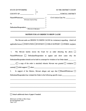 Motion for an Order to Show Cause