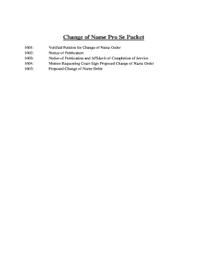 California Change of Name Pro Se Packet