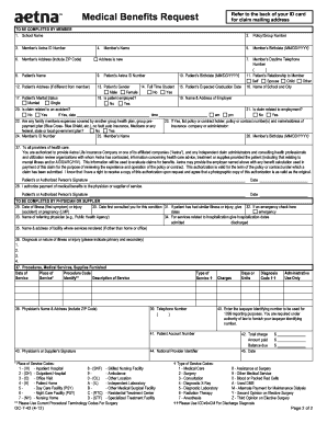 Aetna Medical Benefits Claim Form