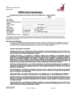 ERISA Bond Application