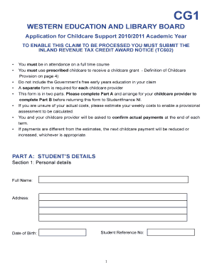 Childcare Support Application Form