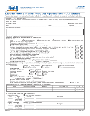 Mobile Home Parks Product Application