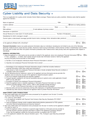 Cyber Liability Insurance Application