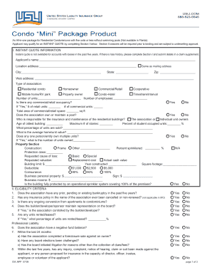 Condo Mini Package Insurance Application