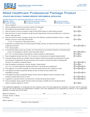 Allied Healthcare Professional Supplemental Application