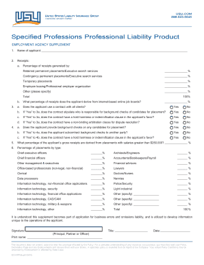 Employment Agency Professional Liability Supplement