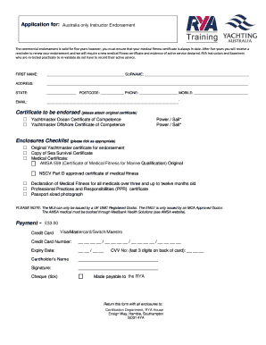 MCA Commercial Endorsement Application