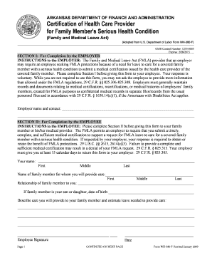 Arkansas Family Medical Leave Certification