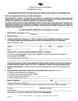 Authorization for Release of Protected Health Information