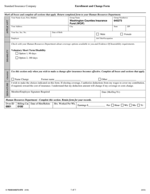 Standard Insurance Enrollment and Change Form