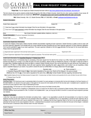 Final Exam Request Form
