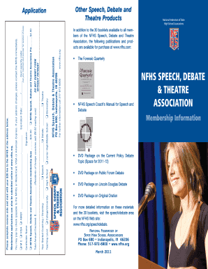 NFHS Speech Debate Theatre Membership Application