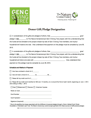 Donor Gift/Pledge Designation Form