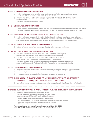 Citi Health Card Participating Provider Application