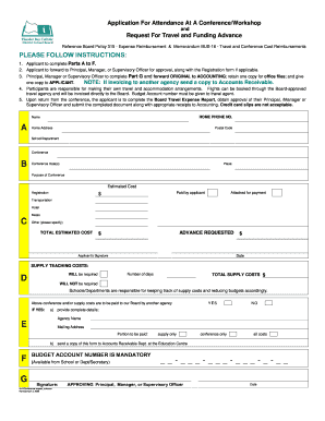 Conference Attendance and Travel Funding Request Form