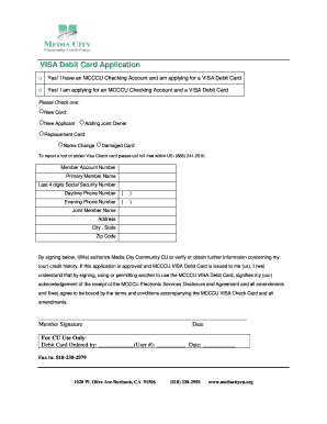 VISA Debit Card Application