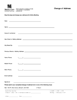 Change of Address Form