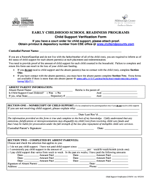 Child Support Verification Form