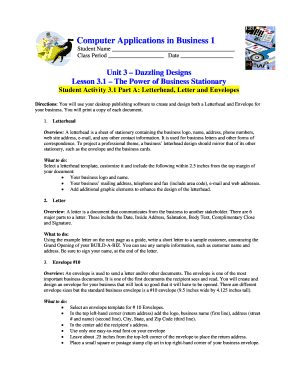 Business Stationery Design Activity