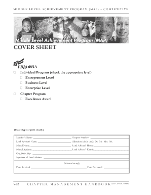 FBLA Middle Level Achievement Program Chapter Award Application