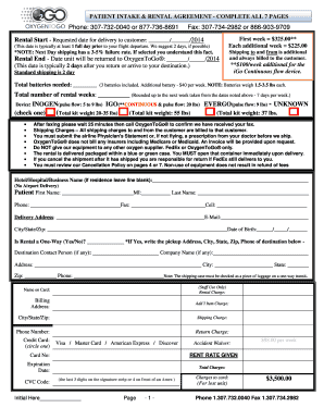 Patient Intake and Rental Agreement