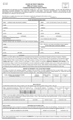 West Virginia Commercial Business Property Return
