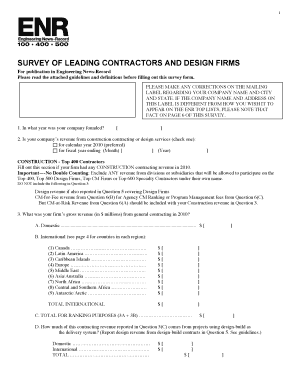 Survey of Leading Contractors and Design Firms