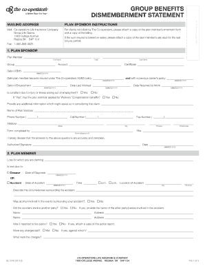 Co-operators Life Insurance Dismemberment Claim Form