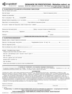 Demande de prestations - Maladies redoutées