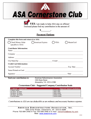 American Subcontractors Association Contribution Form