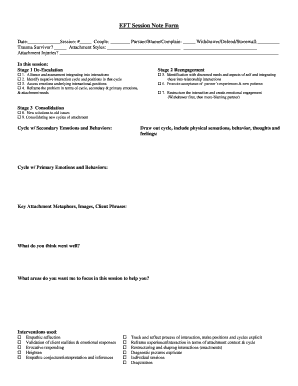 EFT Session Note Form