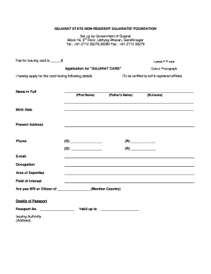 Gujarat Card Application Form