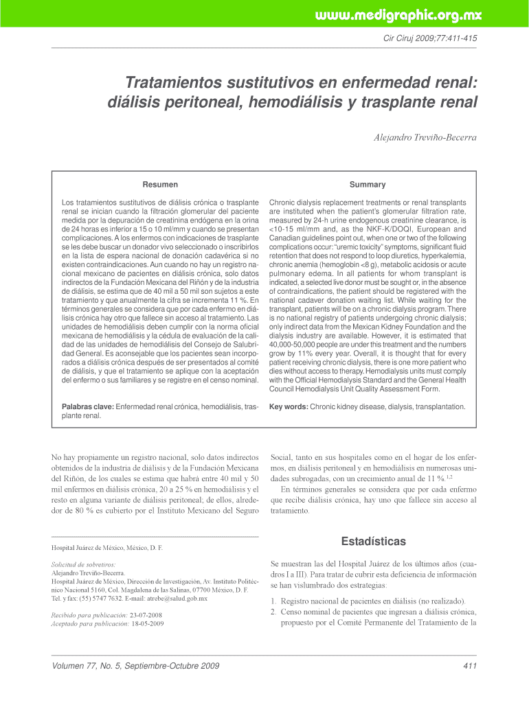 Tratamientos sustitutivos en enfermedad renal bb - edigraphiccom Vista previa en la página 1