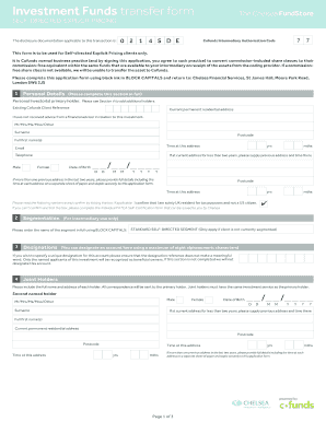 Chelsea FundStore Investment Funds Transfer Form
