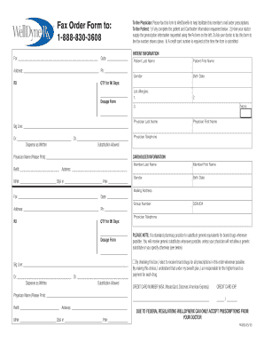 WellDyneRx Fax Order Form