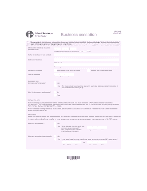 New Zealand Business Cessation Form IR 315
