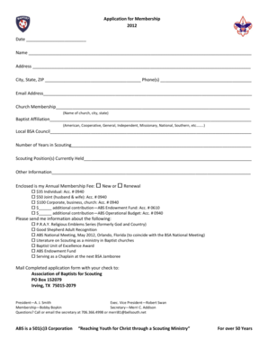 Application for Membership