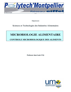 MICROBIOLOGIE ALIMENTAIRE - Espace Pdagogique Claroline