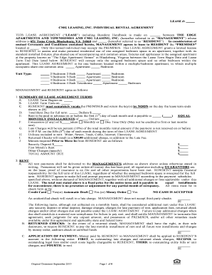 CMG Leasing Individual Rental Agreement
