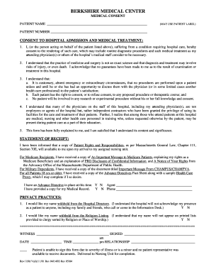 Berkshire Medical Center Medical Consent Form