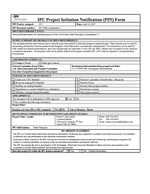 IPC Project Initiation Notification (PIN) Form - IPC Digital Data ... - webstds ipc