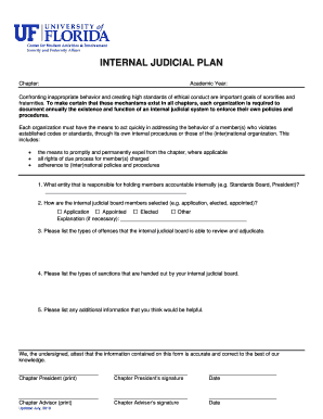 Internal Judicial Plan for Sorority and Fraternity Affairs