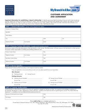 Customer Application and Agreement