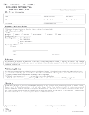 IRA Required Minimum Distribution Form