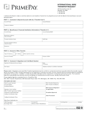 International Wire Transfer Request