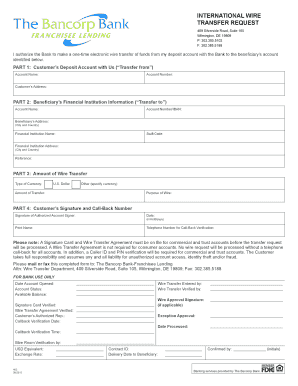 International Wire Transfer Request