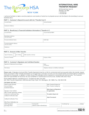 International Wire Transfer Request