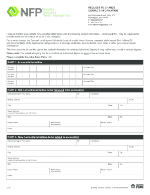 Request to Change Contact Information