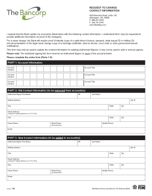Request to Change Contact Information