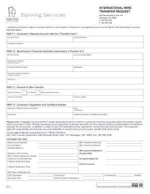 International Wire Transfer Request